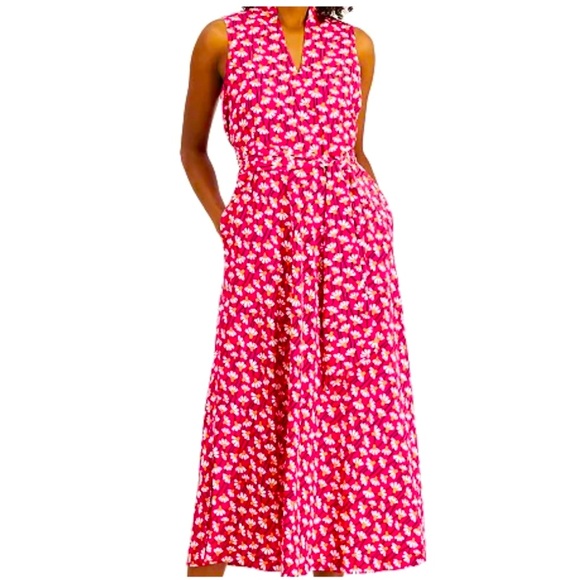 Anne Klein Dresses & Skirts - Women’s—Anne Klein Bright Magenta Sleeveless V-Neck Belted Maxi Dress. Size XL.